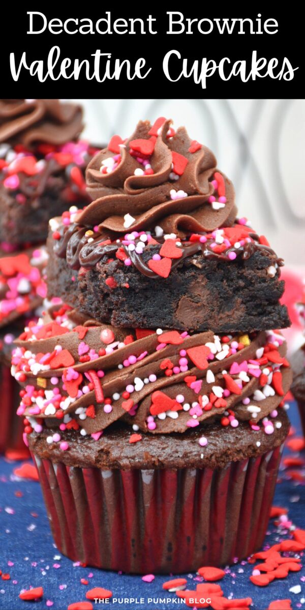 Decadent Brownie Valentine Cupcakes