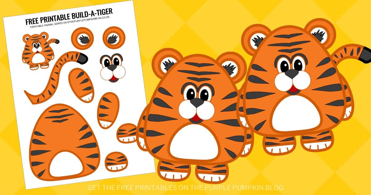 Build-A-Tiger - Free Printable Paper Tiger Craft Template!