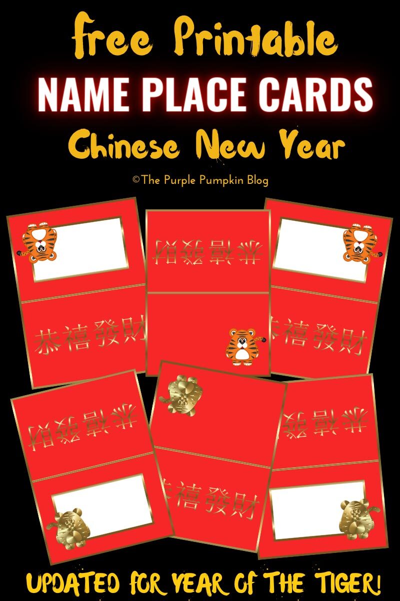 Name Place Cards for Chinese New Year - Year of the Tiger!