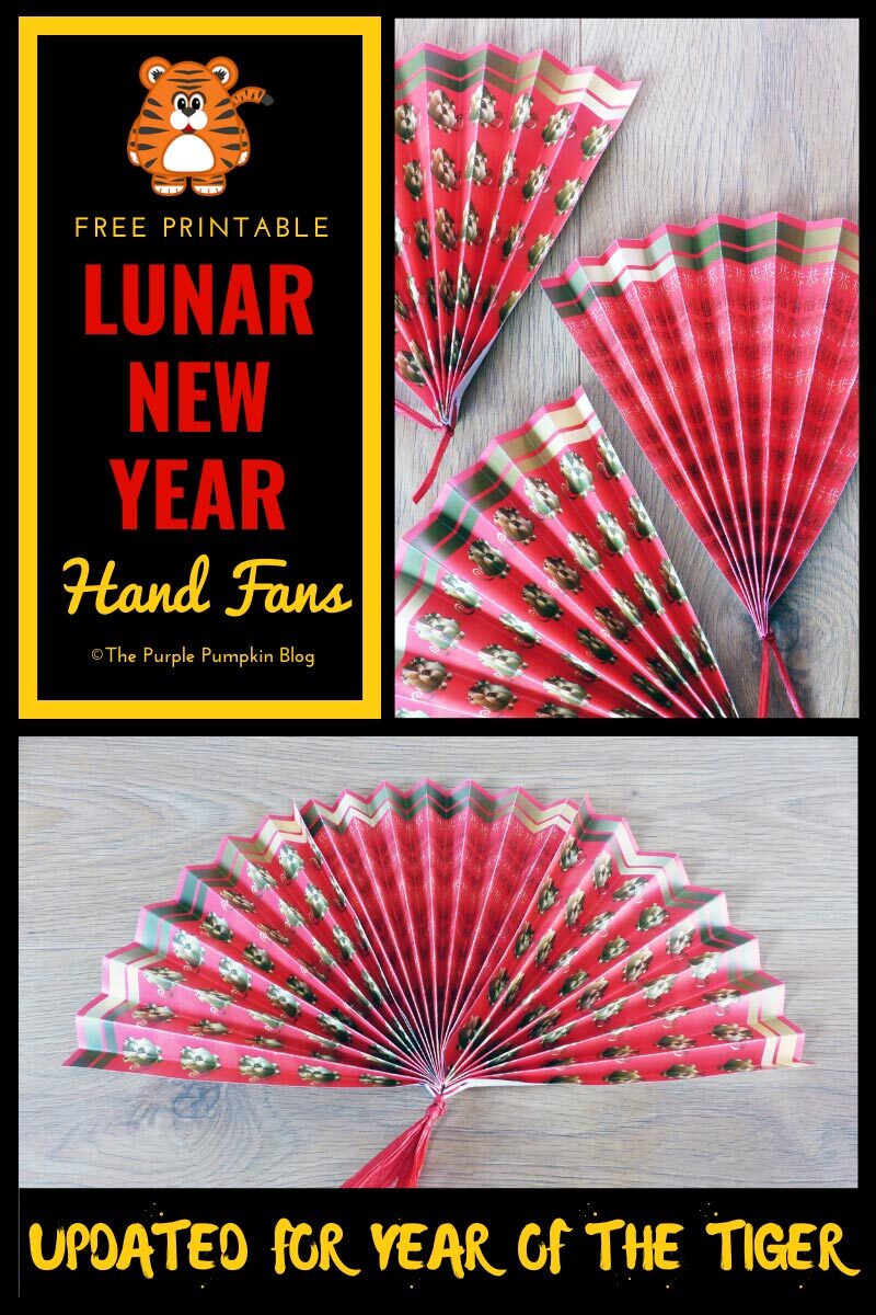 Free Printables - Chinese New Year Hand Fans - Year of the Tiger