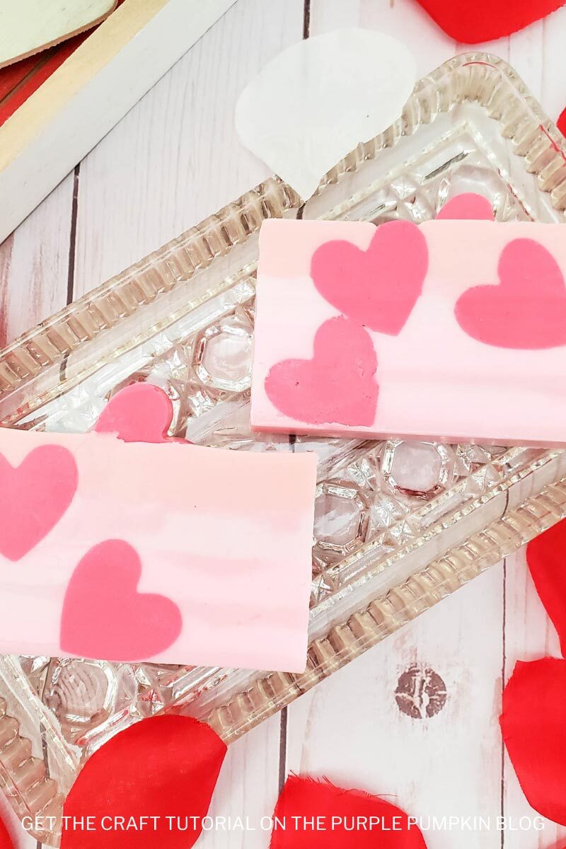 Homemade Pink Heart Soap Bars