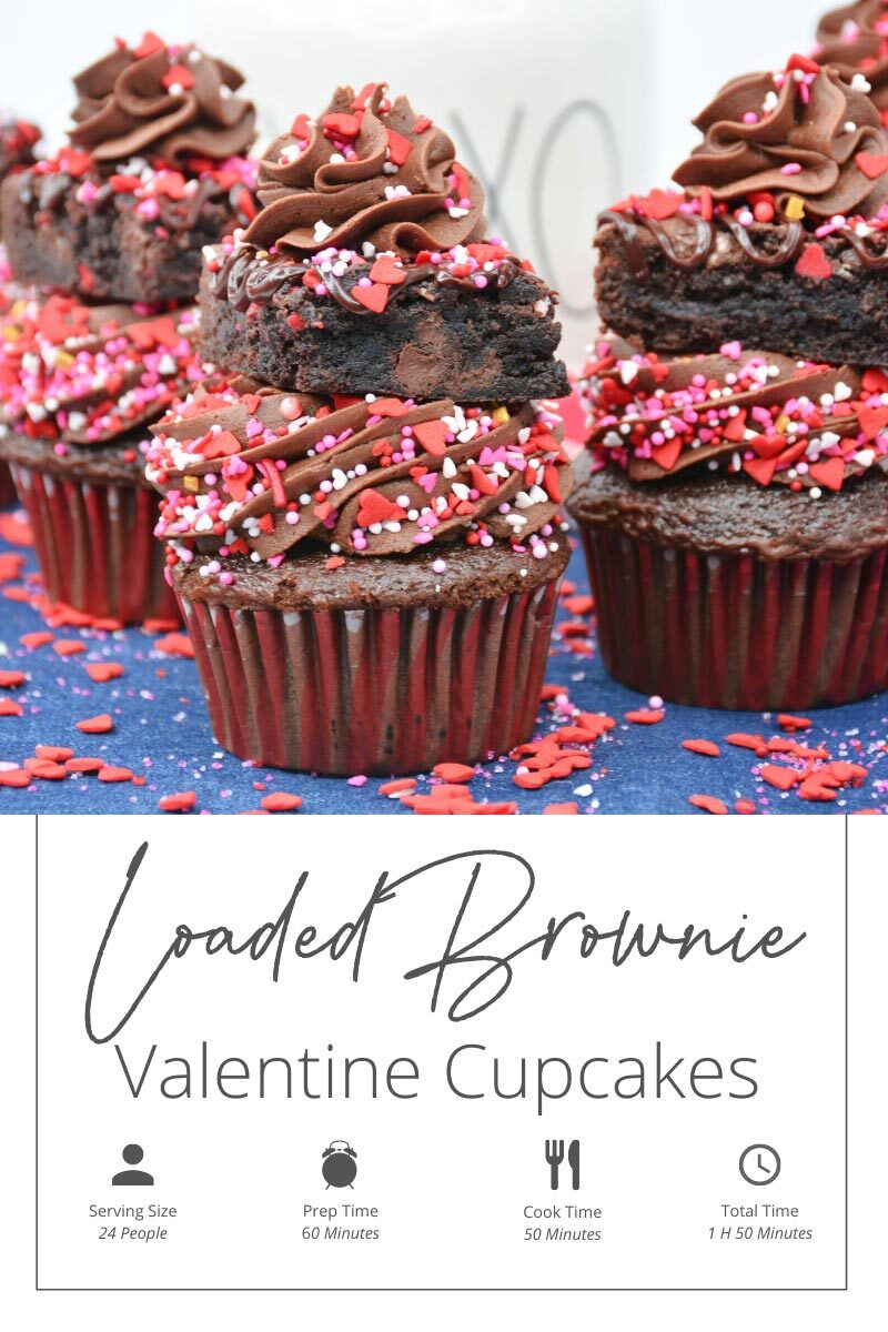 How Long Does It Take to Make Loaded Brownie Valentine Cupcakes