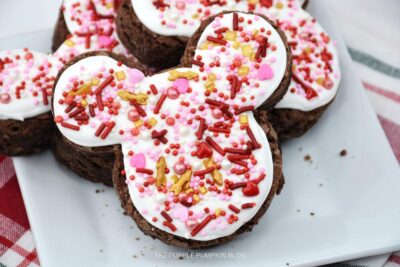 Mickey Brownie with Frosting and Sprinkles