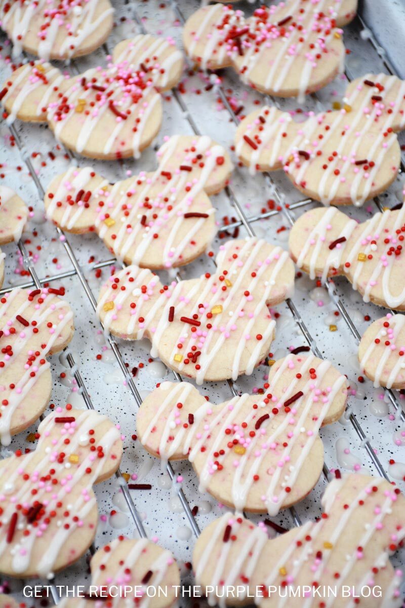 Mickey Cookies with Sprinkles for Valentine's Day