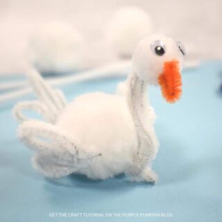 Pom Pom and Pipe Cleaner Swan Craft