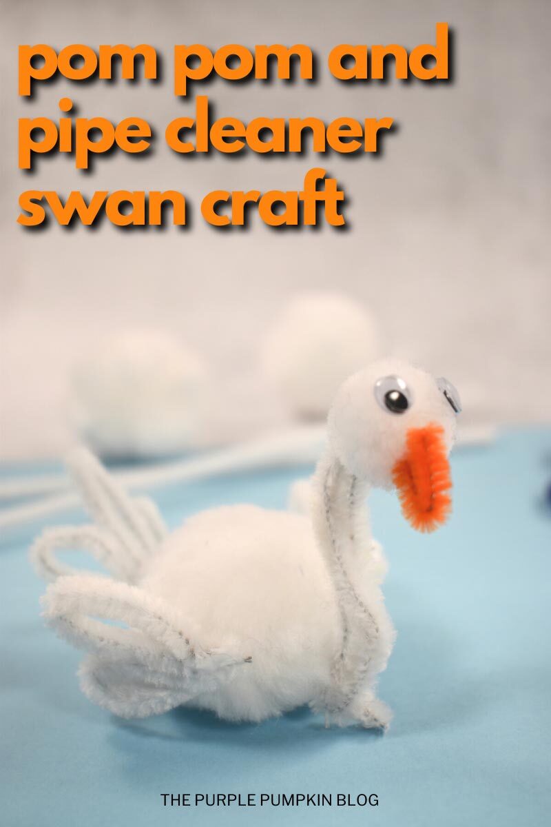 PomPom and Pipe Cleaner Swan Craft