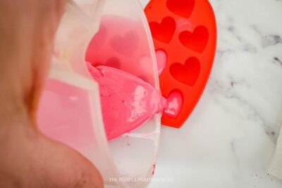 Pouring Soap into Heart Mold