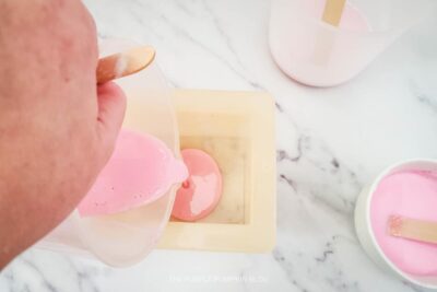 Pouring Soap into Loaf Mold