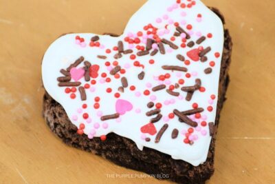 Sprinkles on Heart Brownie