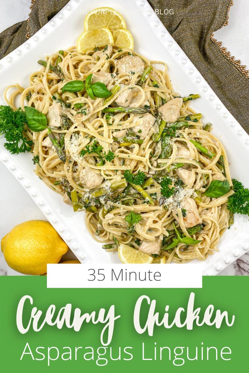 Creamy Chicken and Asparagus Linguine (35Minute) Recipe