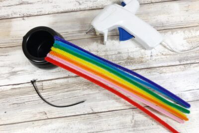 Attaching Pipe Cleaners to Pot
