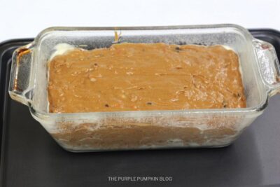Carrot Cake Batter in Baking Dish