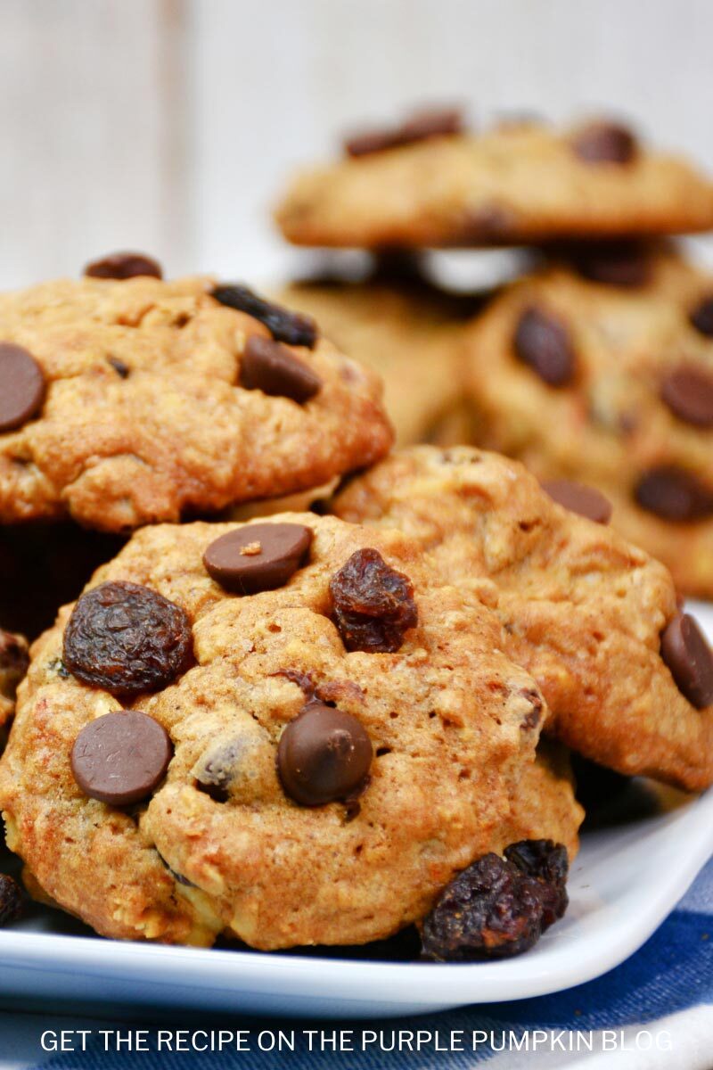 Carrot Cake Cookies with Raisins and Choc Chips