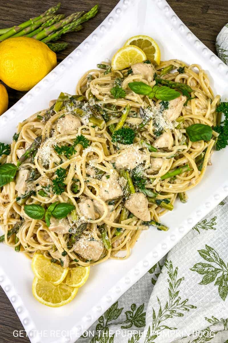 Creamy Chicken and Asparagus Linguine (35Minute) Recipe