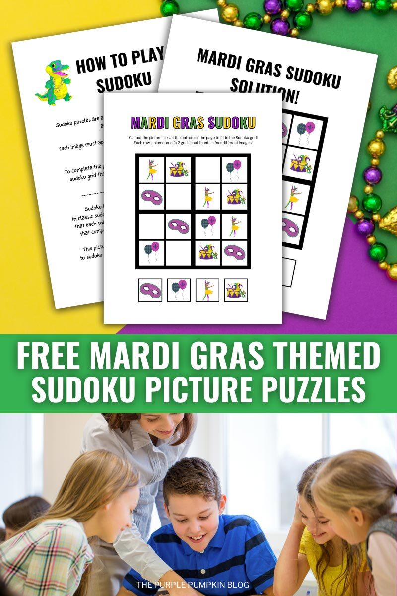 Free Mardi Gras Themed Sudoku Picture Puzzles