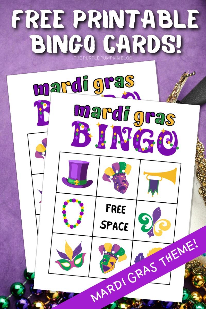 Free Printable Bingo Cards! Mardi Gras Theme!