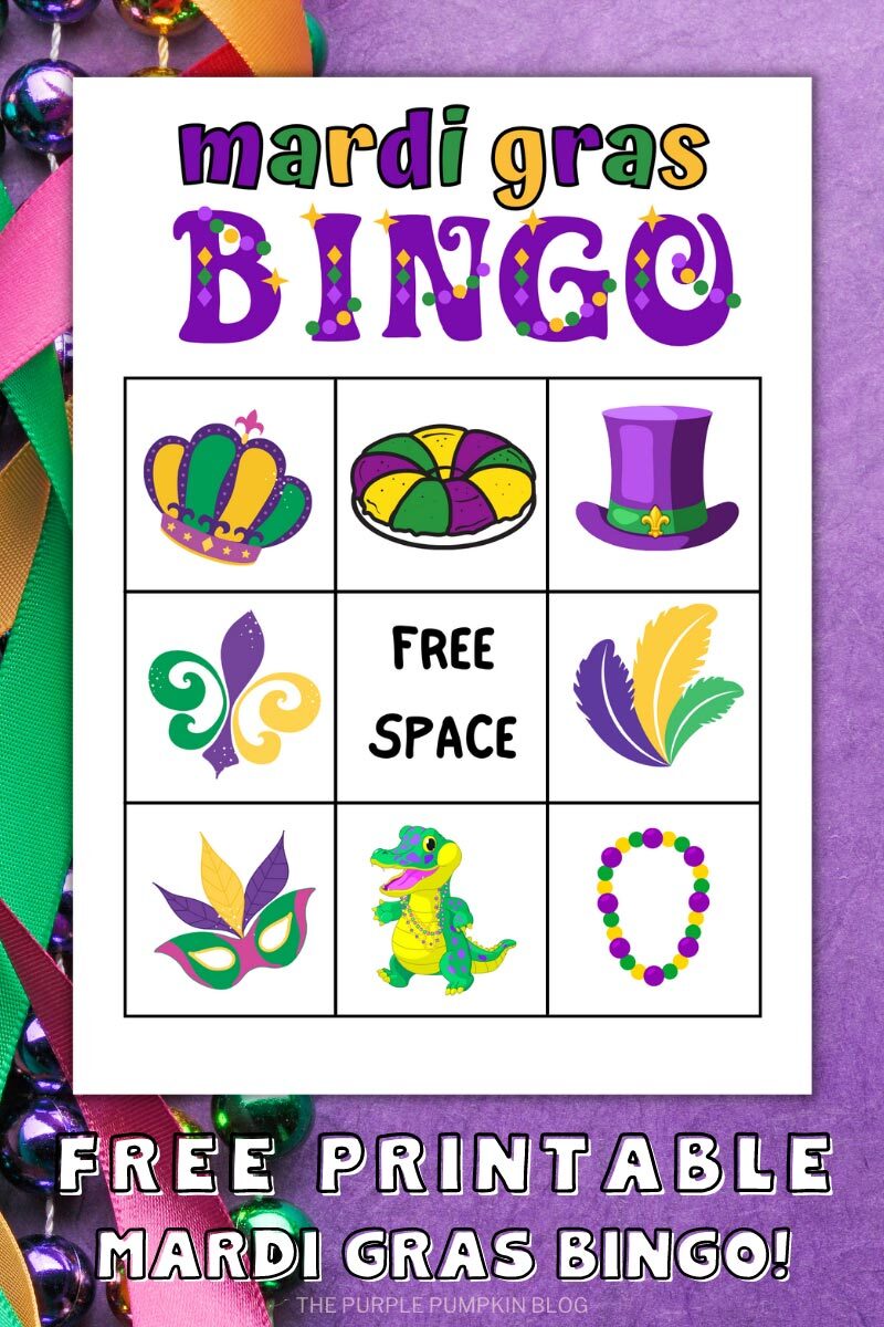 Mardi Gras Bingo Free Printable