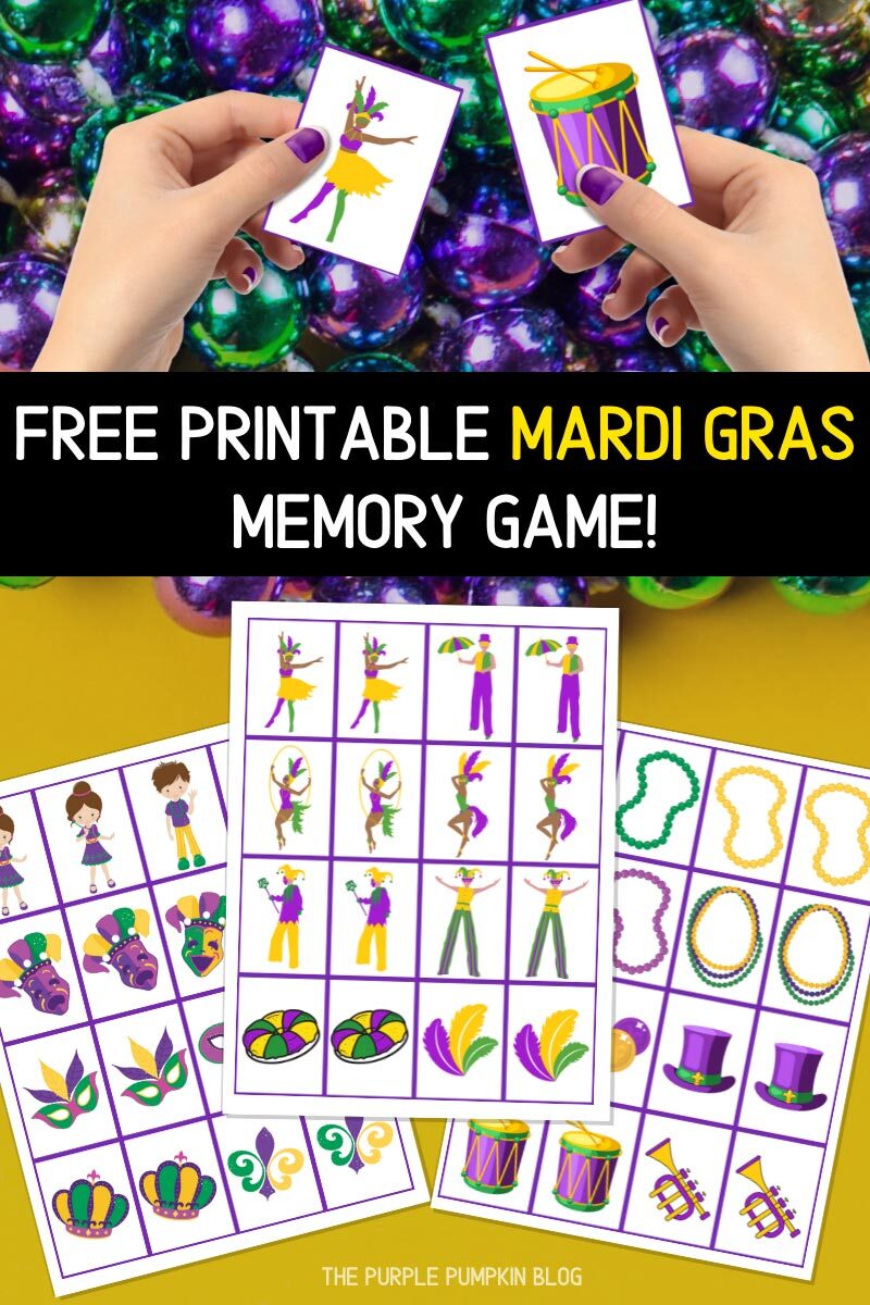 Free Printable Mardi Gras Memory Game