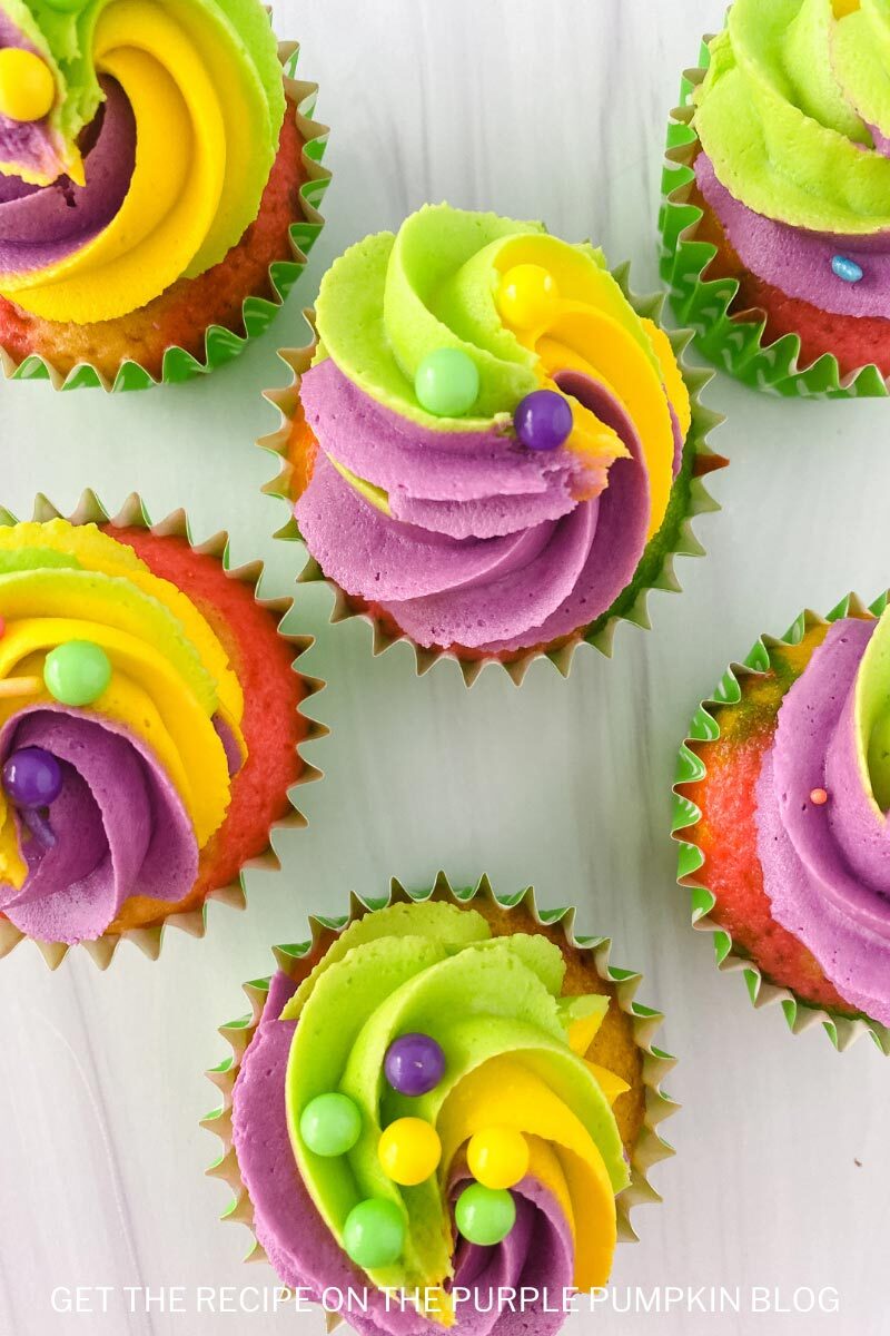 How to Make Marbled Cupcakes for Mardi Gras