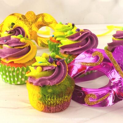 Marbled Mardi Gras Cupcakes Recipe