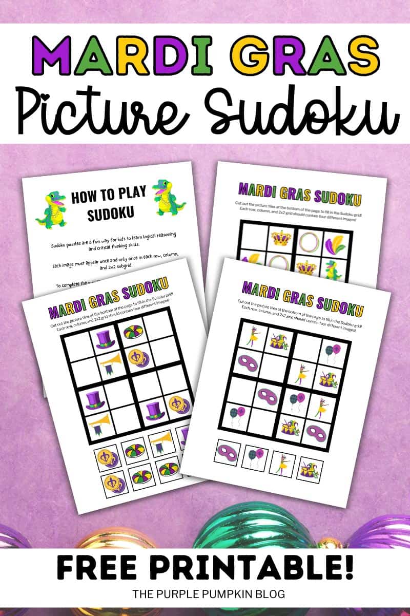 Mardi-Gras-Picture-Sudoku-Free-Printable