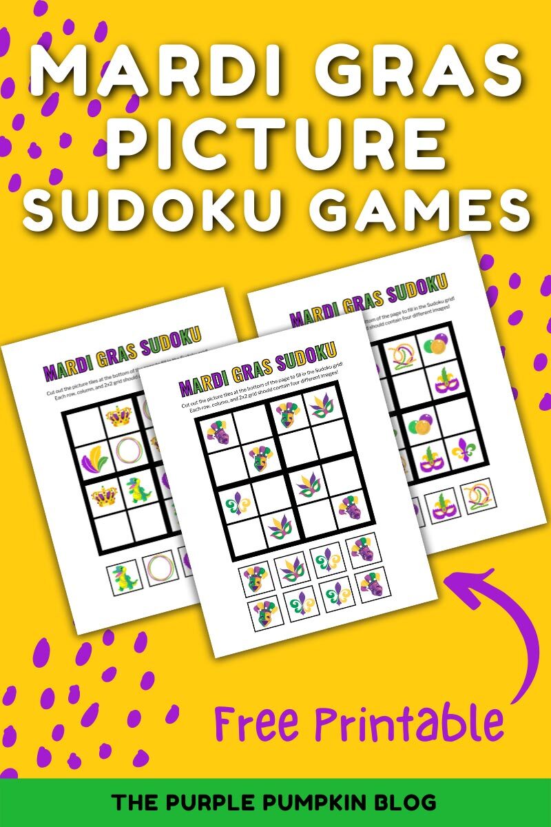 Mardi Gras Picture Sudoku Games Free Printable