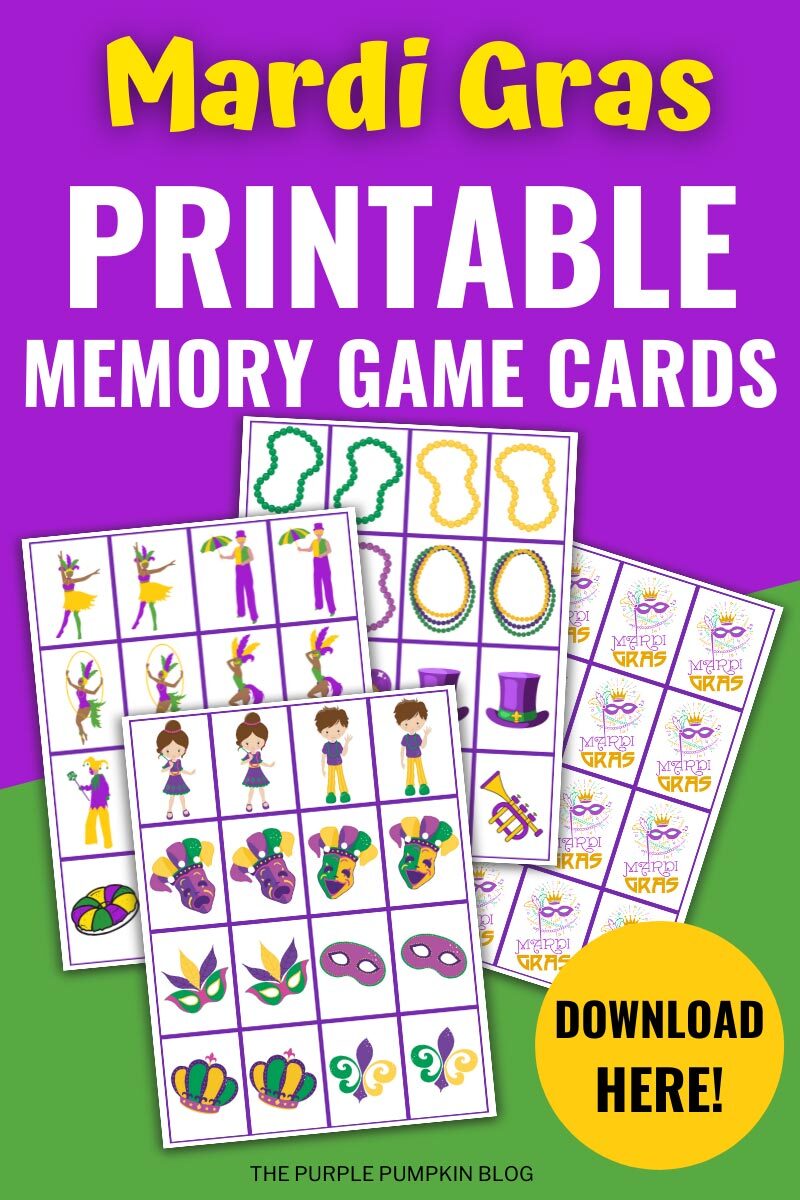 Mardi Gras Printable Memory Game Cards (Download Here!)