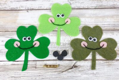 Pin Backs - Hair Clips - Magnets - for Felt Shamrock