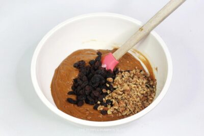 Raisins and Nuts in Carrot Cake Batter