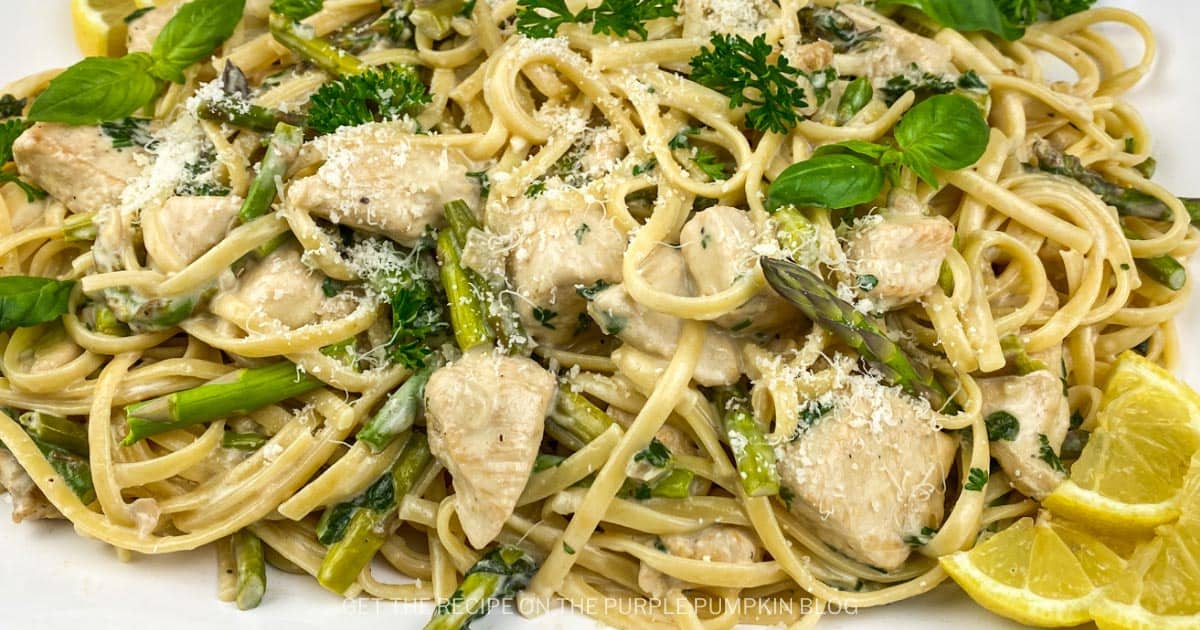 Creamy Chicken and Asparagus Linguine (35Minute) Recipe