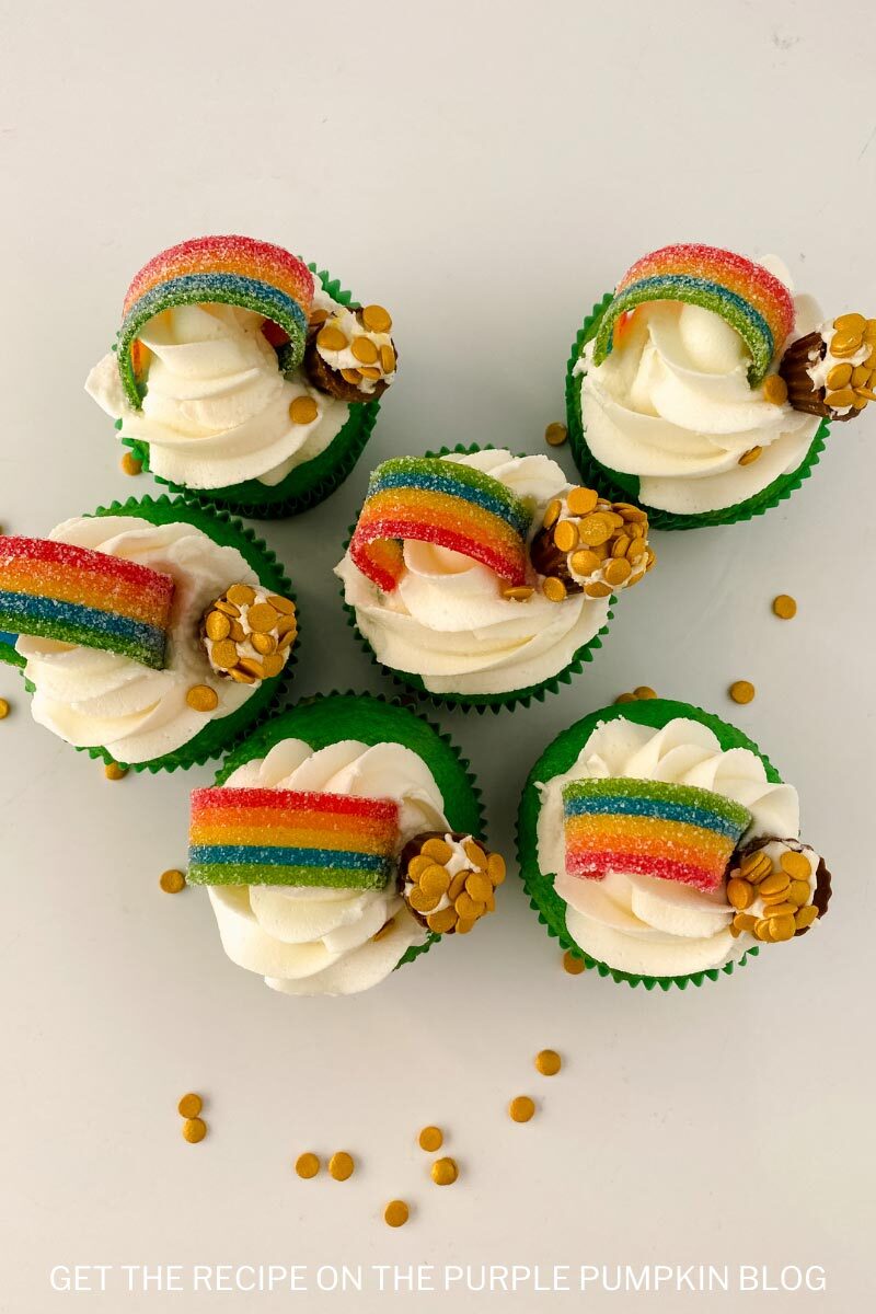 St. Patrick's End of the Rainbow Cupcakes