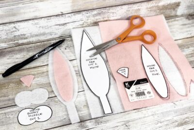 Tracing & Cutting Rabbit Template from Felt