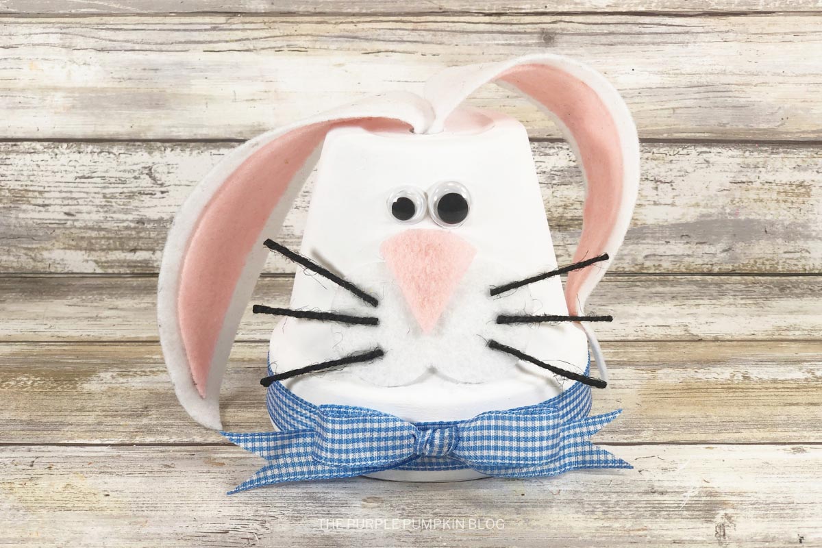 Super Cute Flowerpot Easter Bunny Craft with Free Printable Pattern