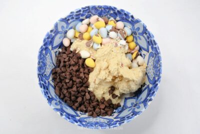 Add Chocolate Chips & Mini Eggs to Cookie Dough