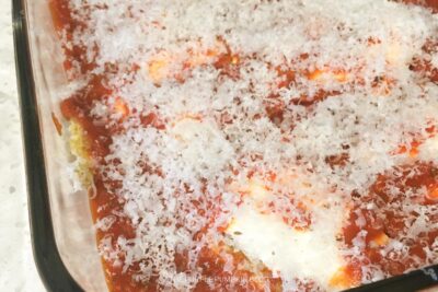 Adding Cheese to Baking Dish