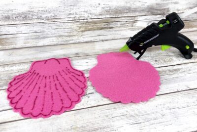 Adding Glue to Felt Seashell