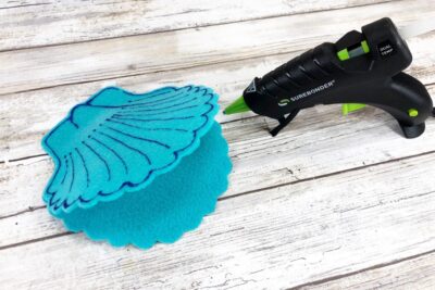 Adding Glue to Felt Seashell