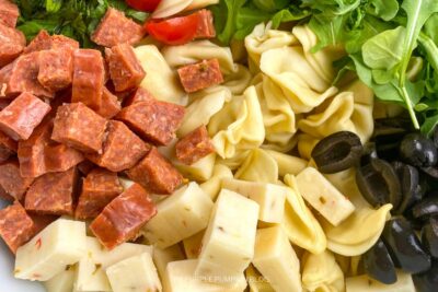 Adding Pepperoni, Cheese & Olives to Salad