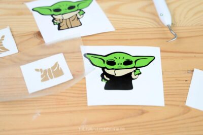 Assembling Grogu Sticker Layers