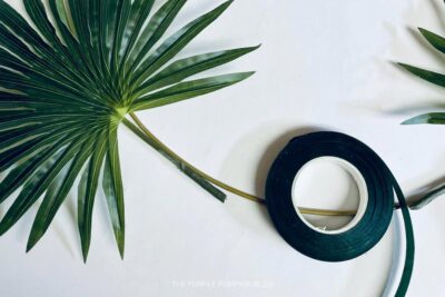 Attaching Palm to Hoop with Floral Tape