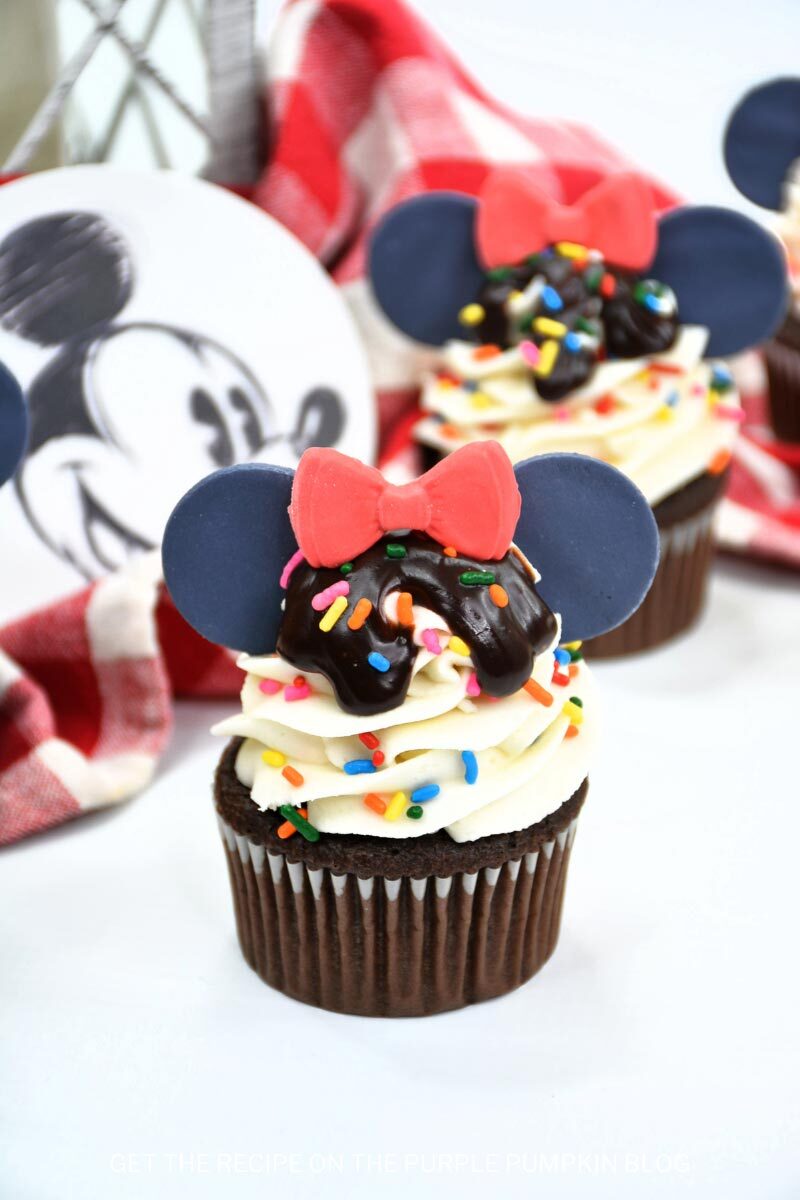 Chocolate Minnie Mouse Cupcakes