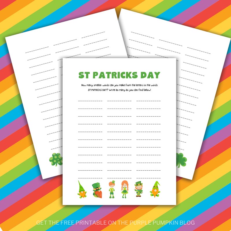 Download this Free Printable St. Patrick's Day Word Finding Game