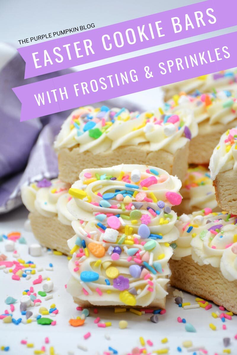 Easter Cookie Bars with Frosting & Sprinkles
