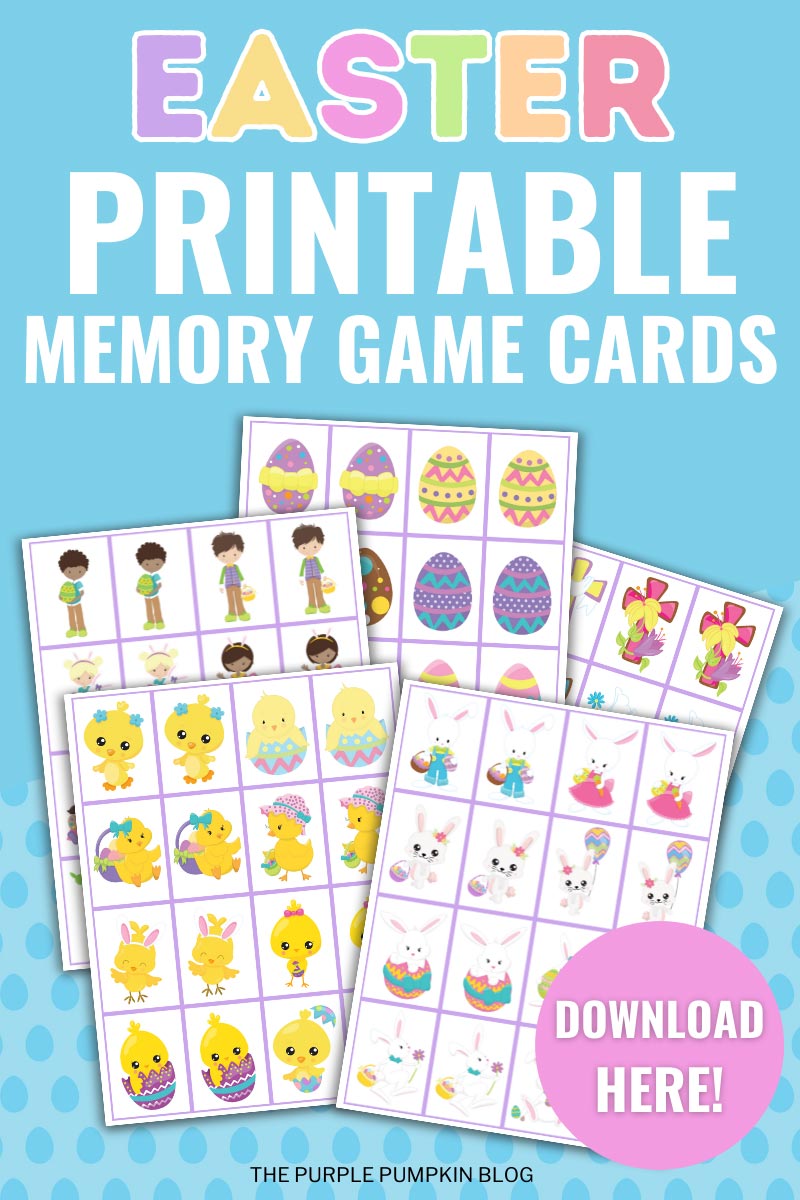 Free Printable Easter Memory Card Game Matching Pairs 