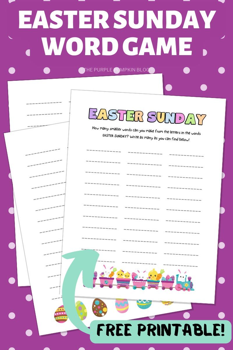 Easter Sunday Word Game - Free Printable!