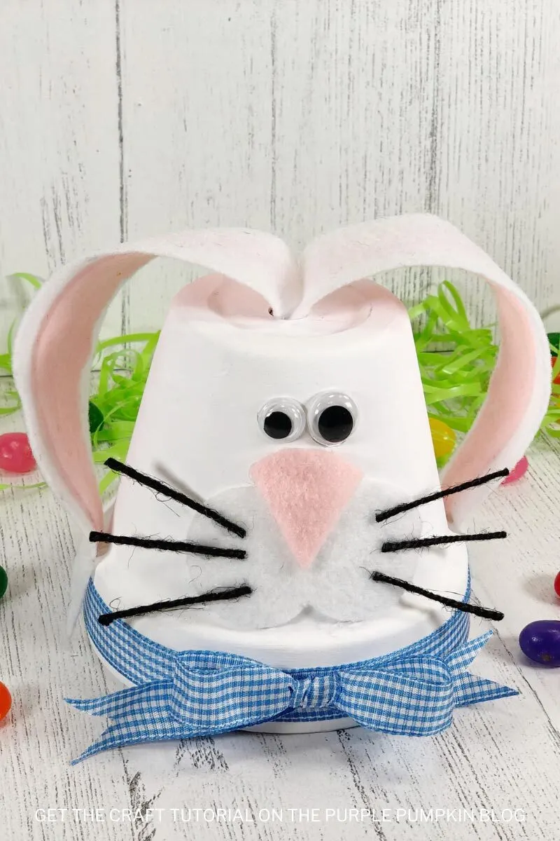 Super Cute Flowerpot Easter Bunny Craft with Free Printable Pattern