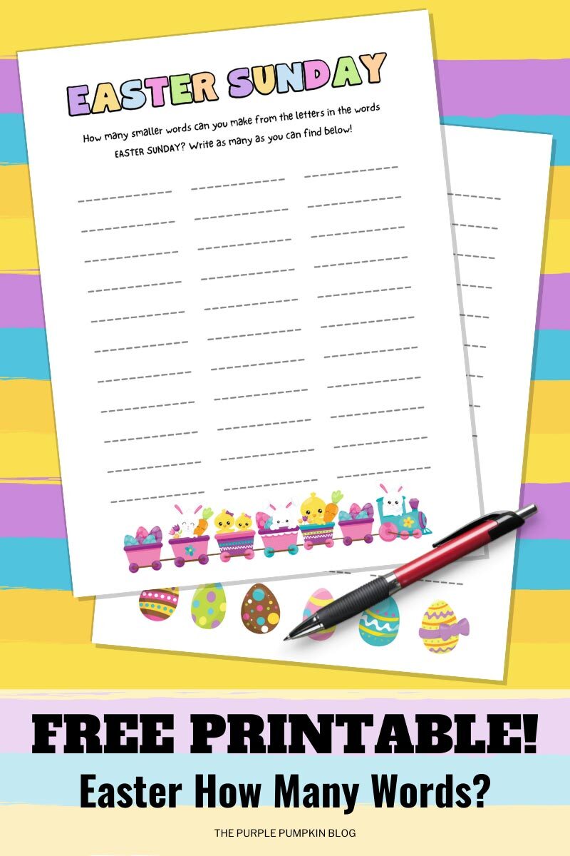 Free Printable! Easter How Many Words Game
