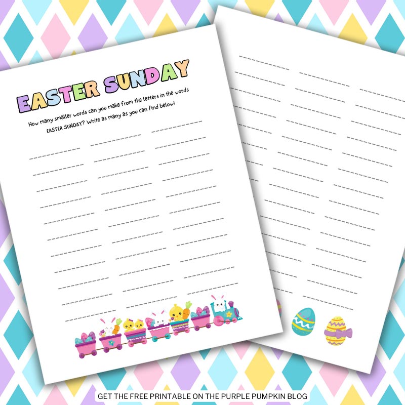 Free Printable Easter Sunday Word Finding Game to Download
