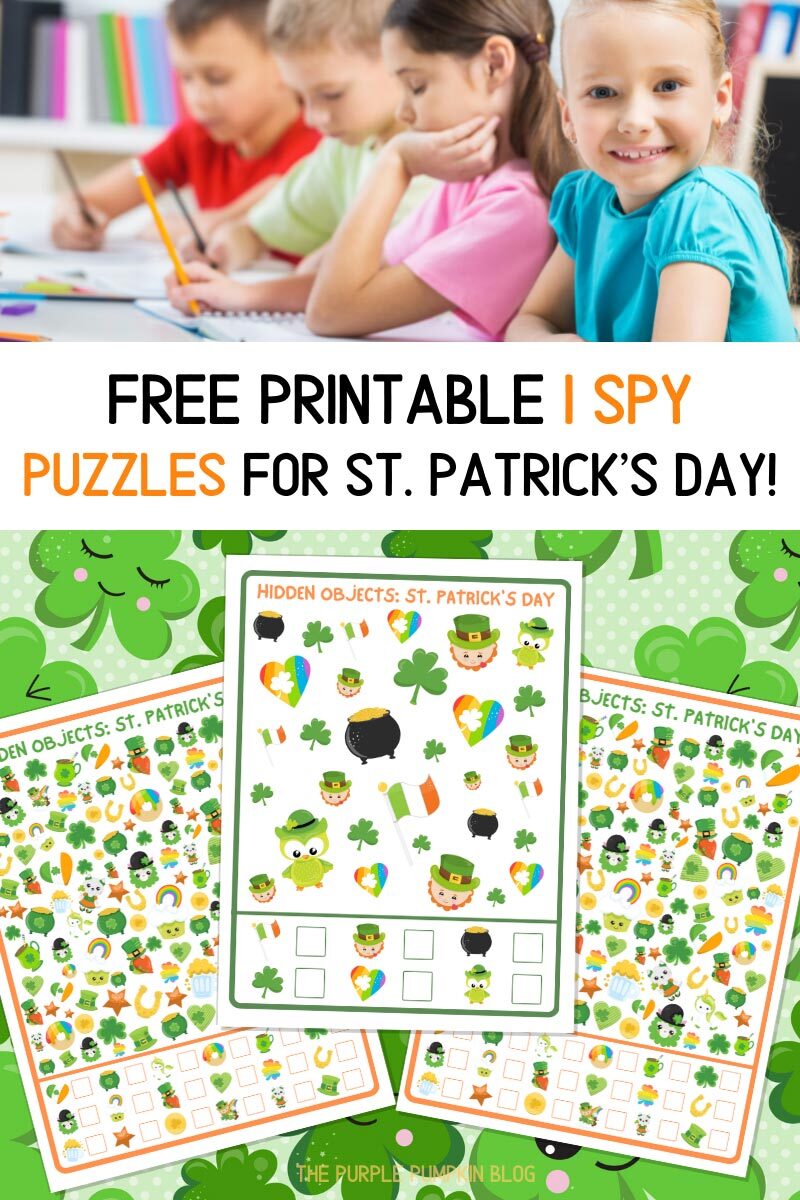 Free Printable I Spy Puzzles for St. Patrick's Day!