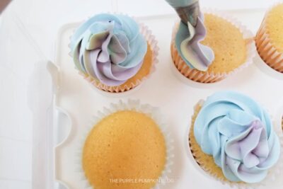 Frosting the Unicorn Cupcakes